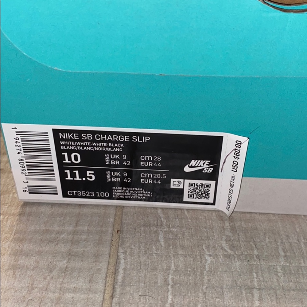 NIKE SB Sneakers Hat Charge Slip On White SnapBack - Picture 5 of 11